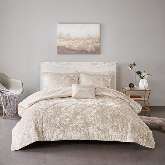 Twin/Twin XL Velvet Comforter Set with Throw Pillow
