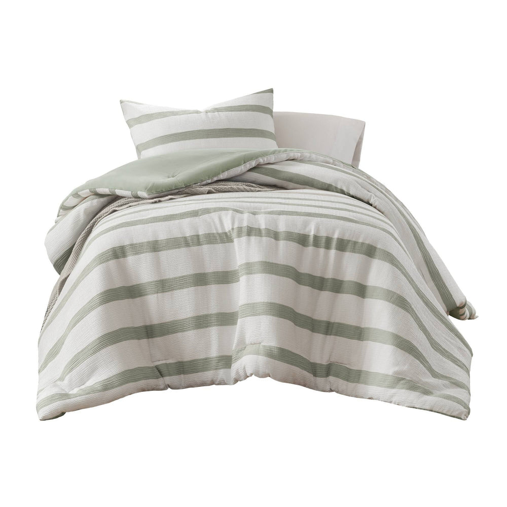 2-Piece Twin/Twin XL Yarn-dyed striped comforter Media 6