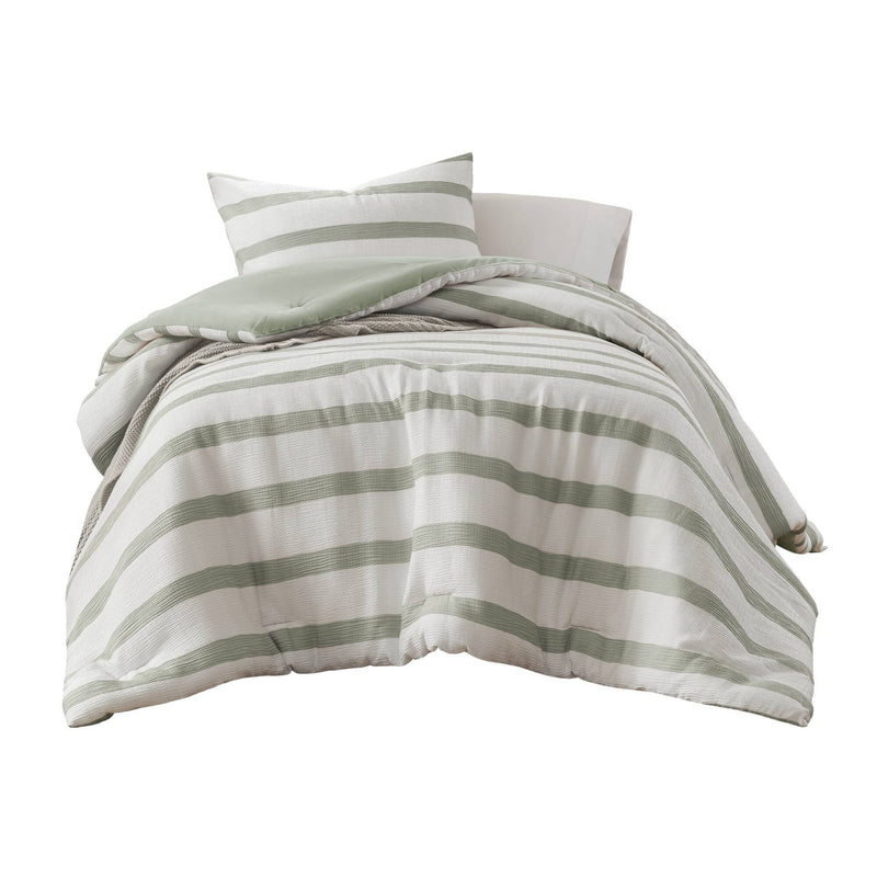 2-Piece Twin/Twin XL Yarn-dyed striped comforter