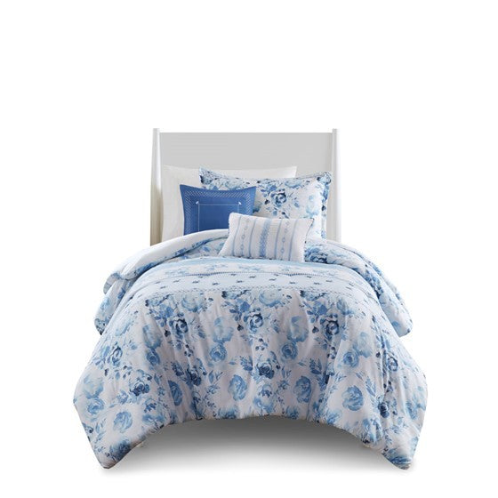 Twin/Twin XL Floral Striped Comforter Set Media 16