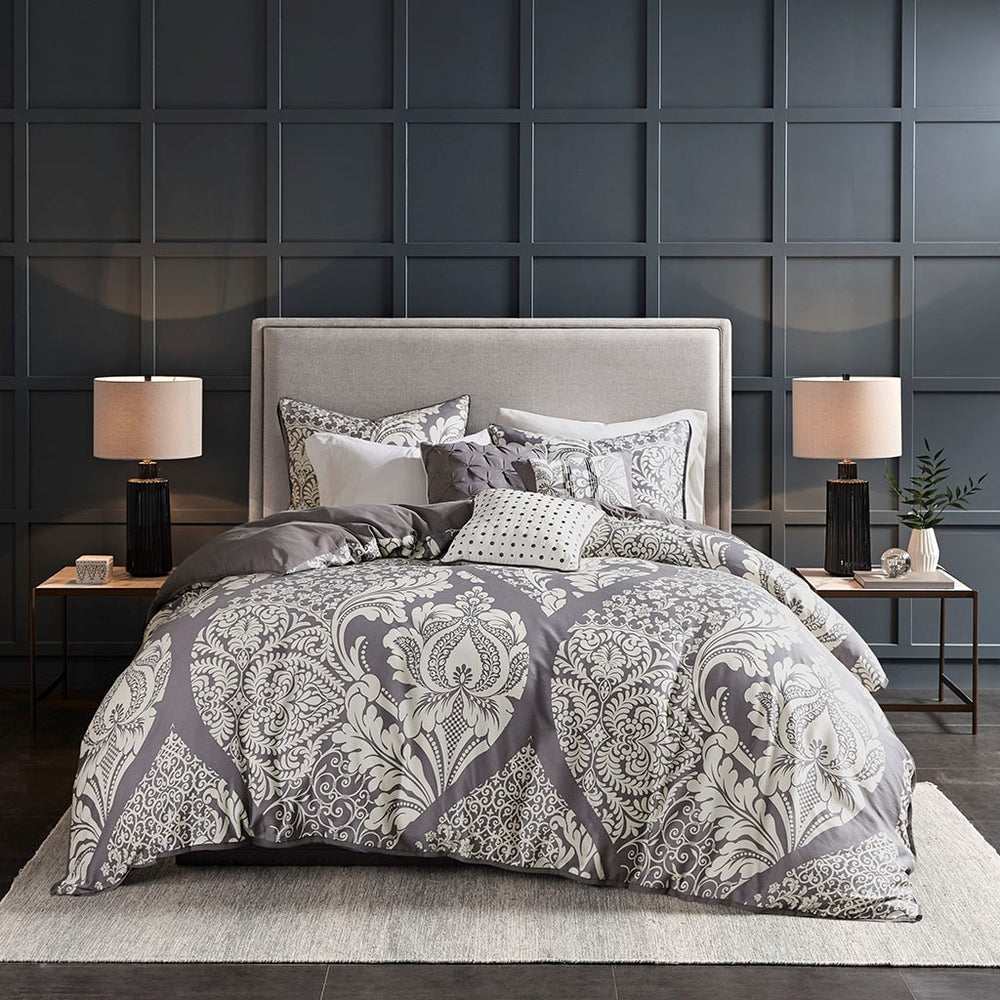 Full/Queen 6 Piece Printed Duvet Cover Set Media 1