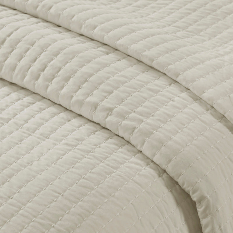 3 Piece Quilt Set Cream Full/Queen