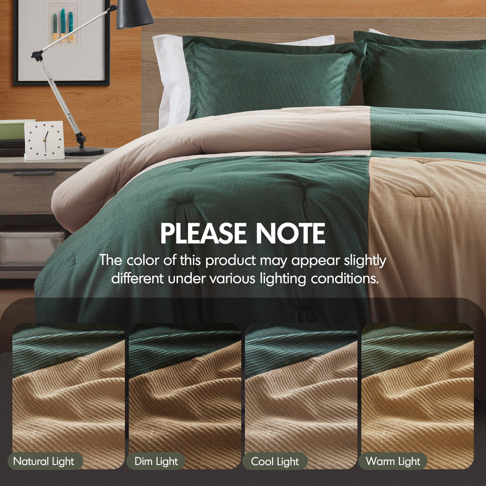 3 Pieces Full/Queen Comforter Set,Green Media 6