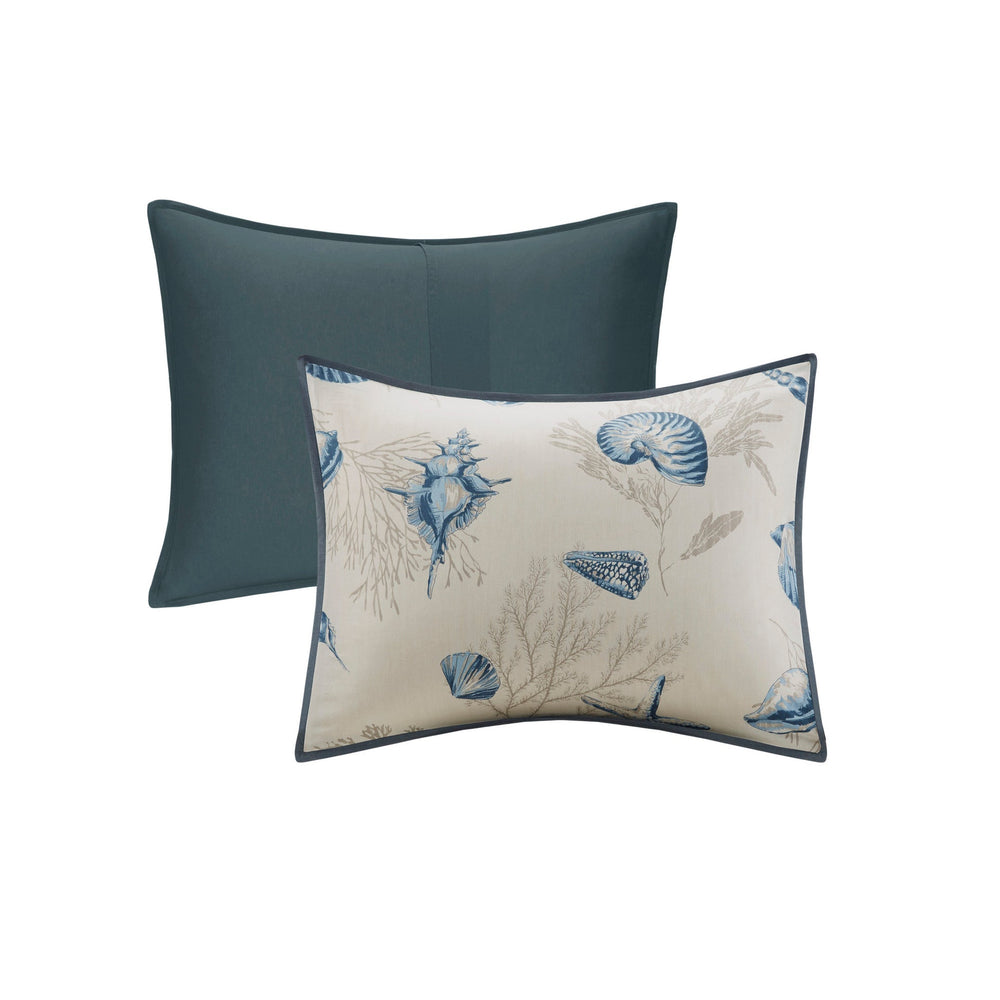 7 Piece Cotton Sateen Comforter Set Blue Queen Media 9