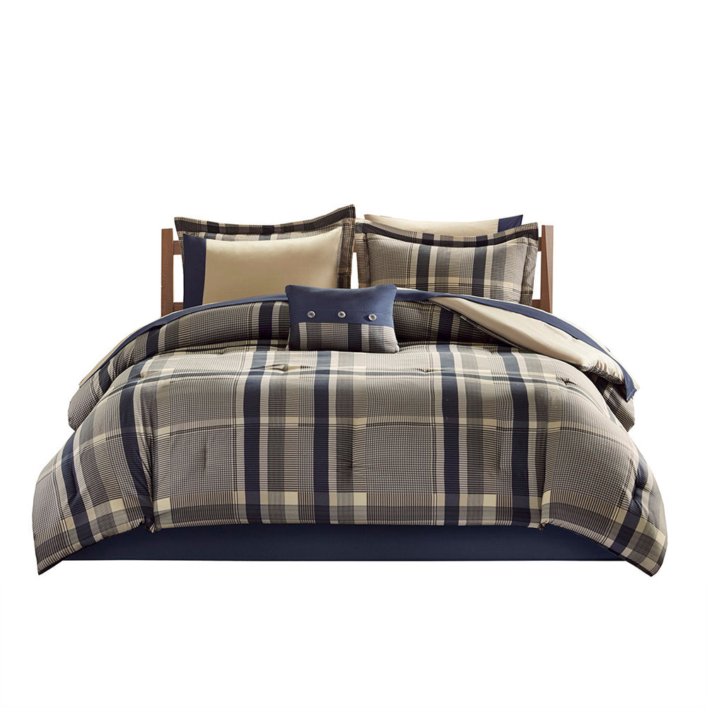 Full Plaid Comforter Set with Bed Sheets Media 13