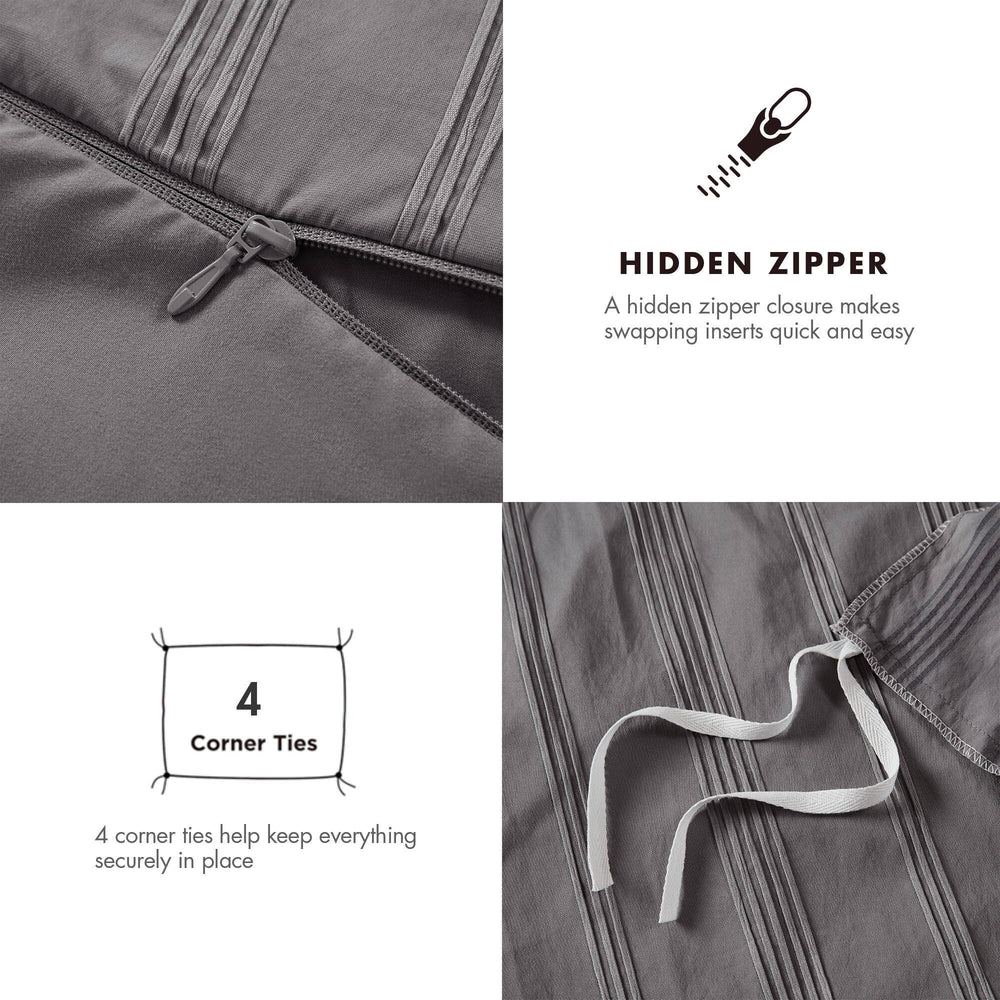 2-Piece Twin/Twin XL Woven Striped Duvet Set Media 2