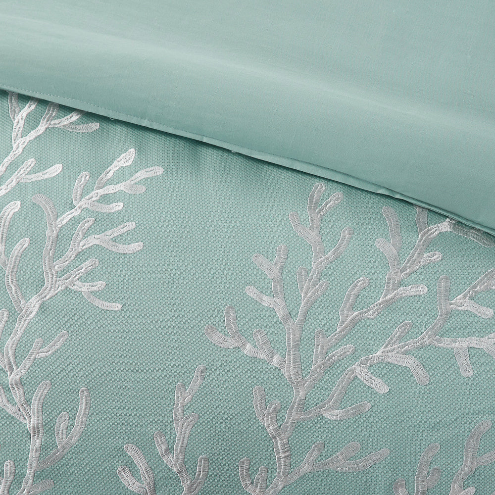 Oversized Cotton Jacquard Comforter Set Aqua King Media 3