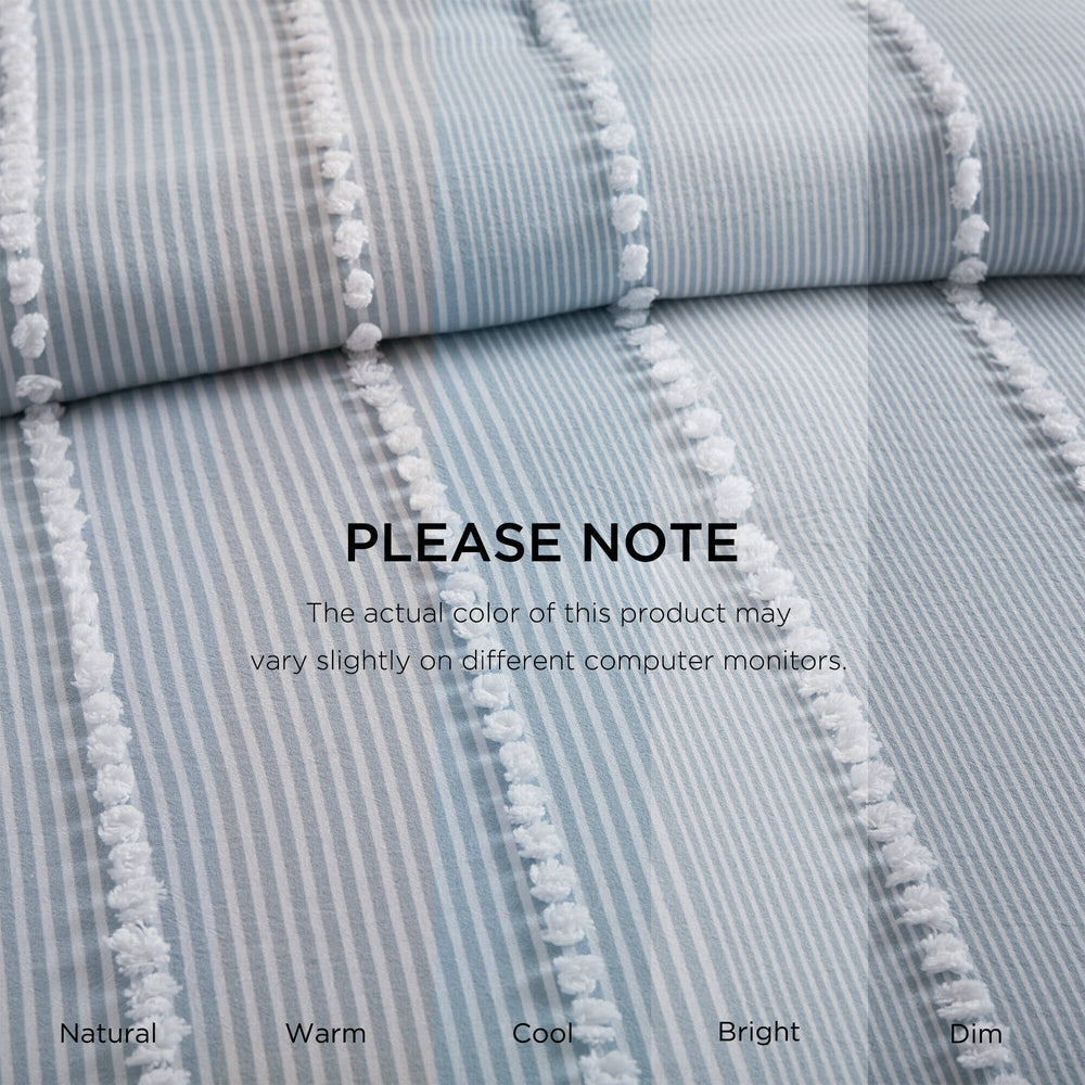 3- Piece Full/Queen Cotton Yarn Dyed Comforter Set Media 5