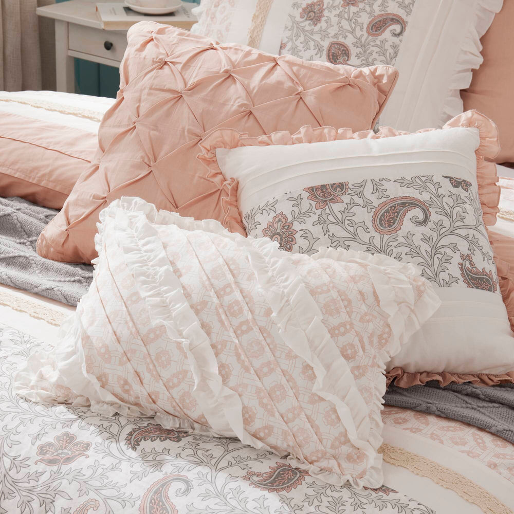 9 Piece Cotton Percale Comforter Set Blush King Media 5