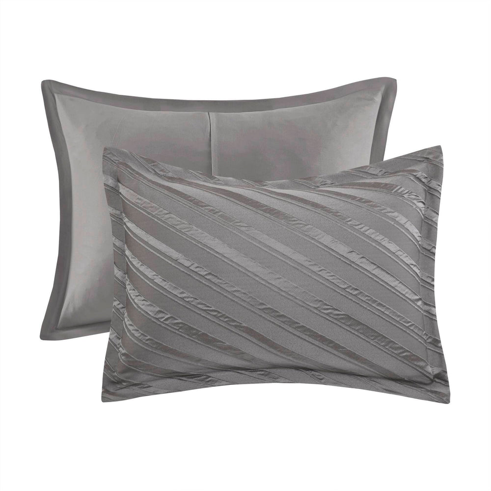 7 PCS Queen Comforter Set Grey Media 11