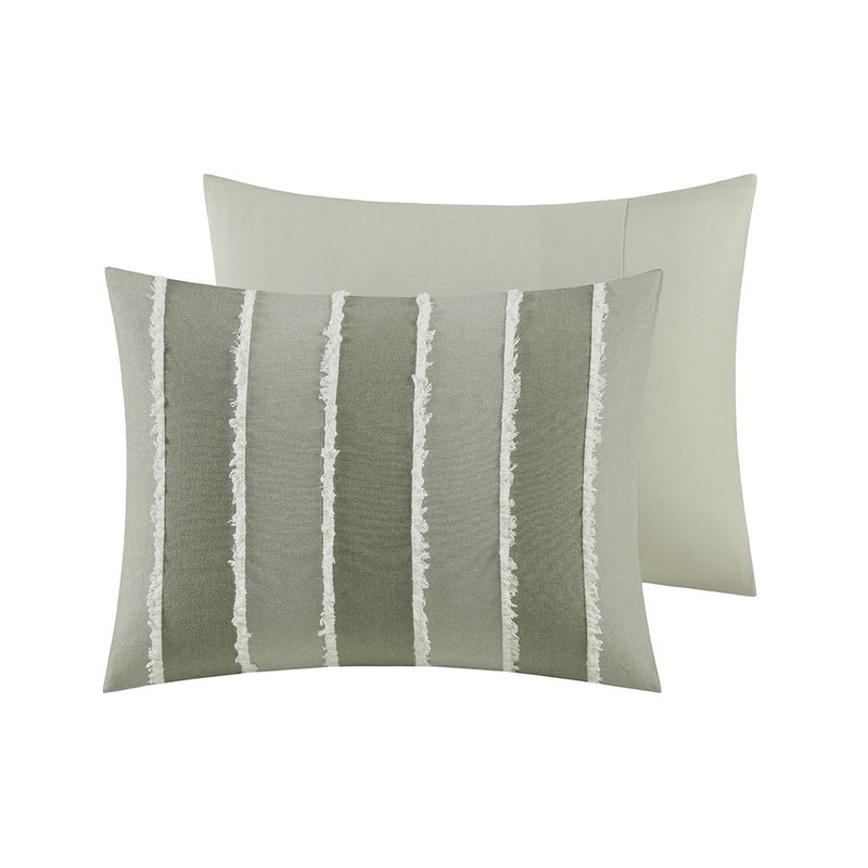 Full/Queen 3 Piece Striped Cotton Duvet Cover Set