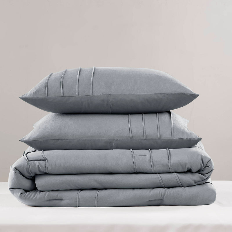 2-Piece Twin/Twin XL Soft Washed Pleated Comforter Set