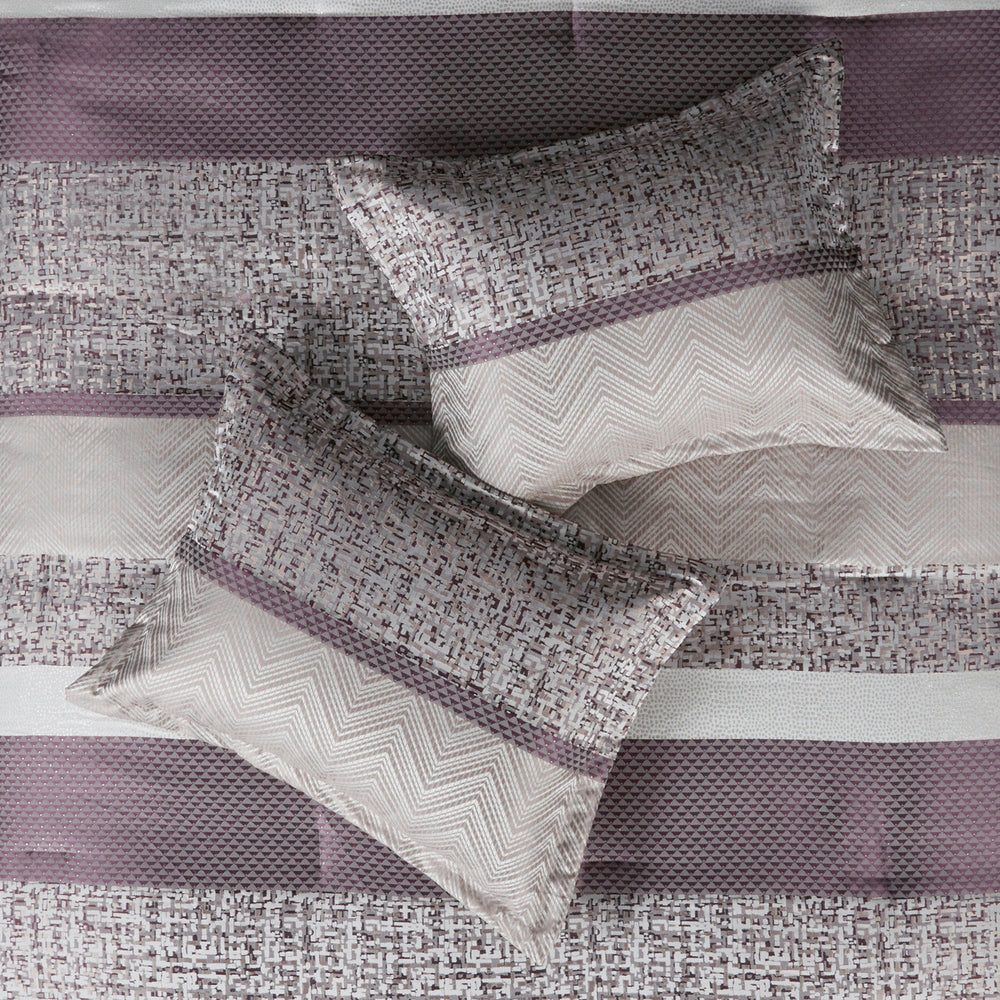 7 Piece Jacquard Comforter Set Purple Cal King Media 6