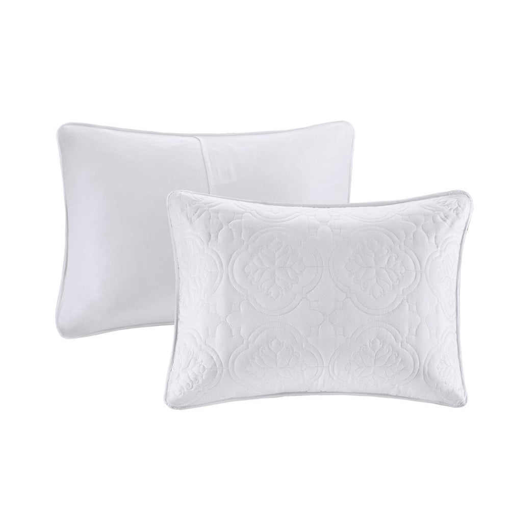 3 Piece Reversible Bedspread Set White Full/Queen Media 5