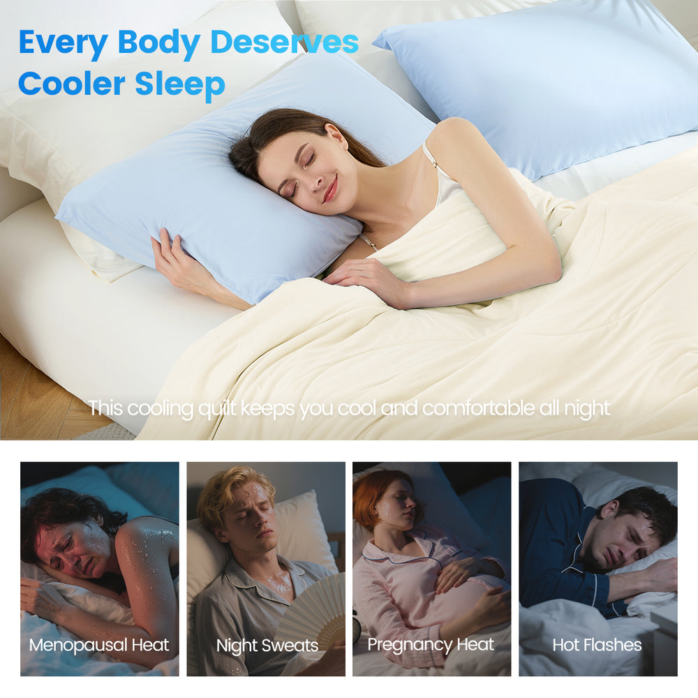 1-Piece 90x90' Cooling DA Comforter,Ivory Media 15