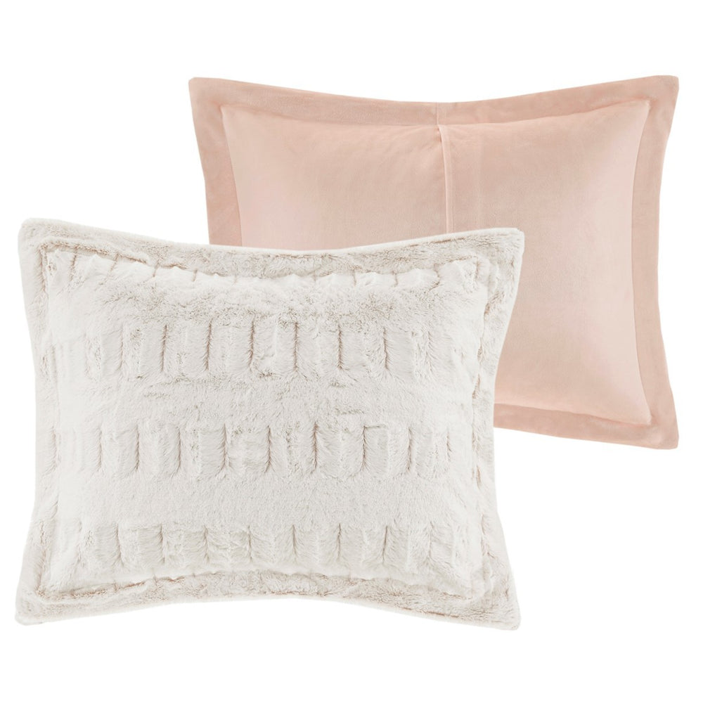 King/Cal King Back Print Long Fur Comforter Mini Set Media 9
