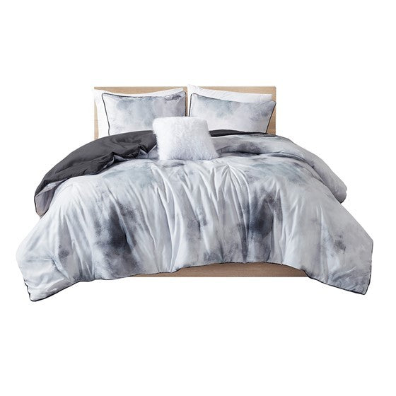Twin/Twin XL Watercolor Tie Dye Printed Comforter Set with Throw Pillow Media 2