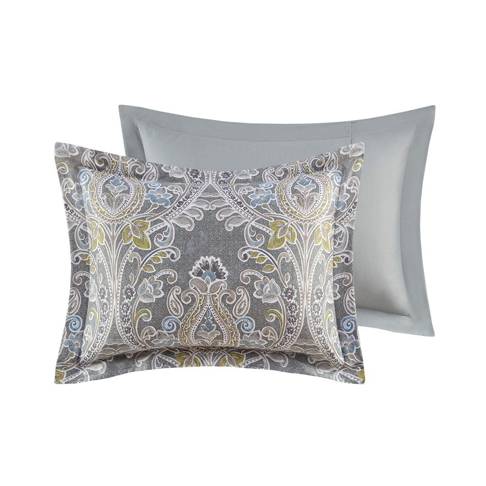 5 Piece Cotton Duvet Cover Set Grey King Media 4