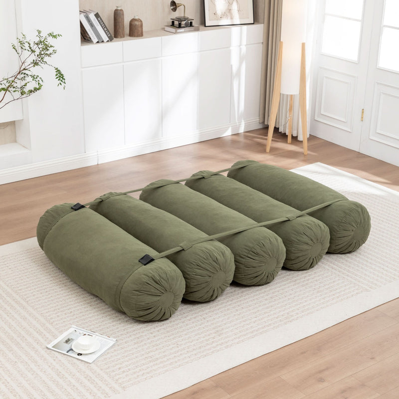 Corduroy Floor Sofa With Adjustable Straps & Multi Person Lounge Chair