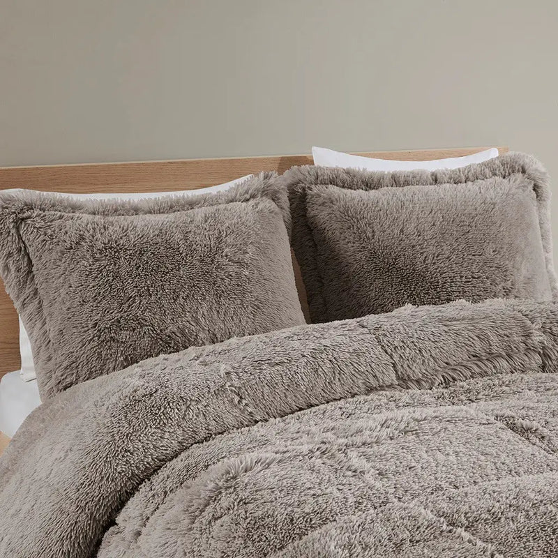 Shaggy Long Fur Comforter Mini Set