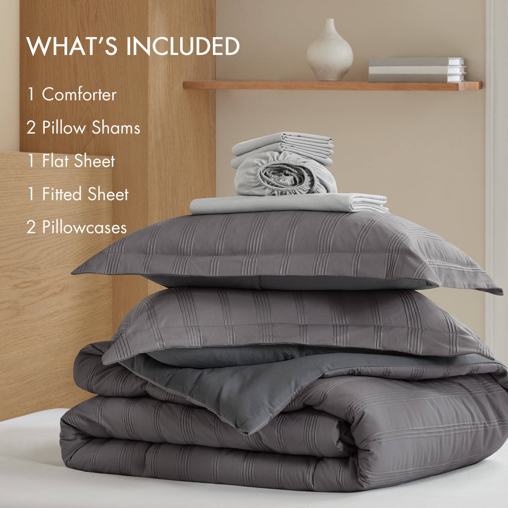 7-Piece Full Woven Striped Comforter Set Media 10