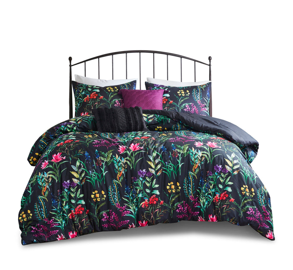 5 Piece Comforter Set Black King/Cal King Media 13