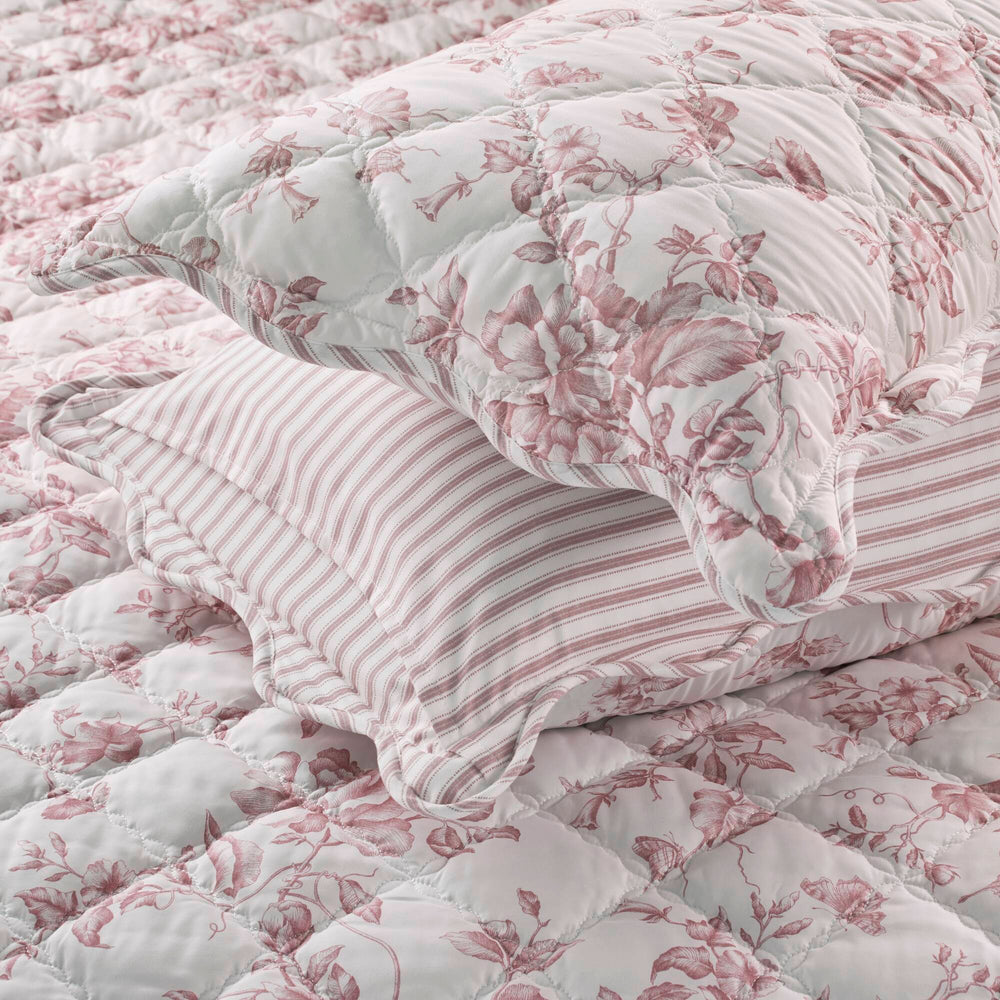 4 Pieces Full/Queen  Quilt Set with Decorative Pillow,Pink Media 17