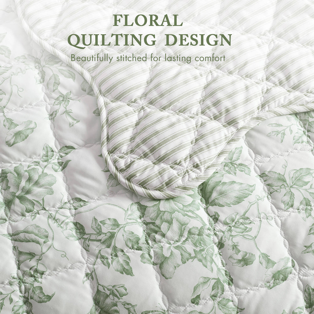 4 Pieces King  Quilt Set with Decorative Pillow,Green Media 2