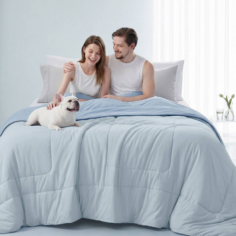 1 Piece King Down Alternative Comforter,Light Blue