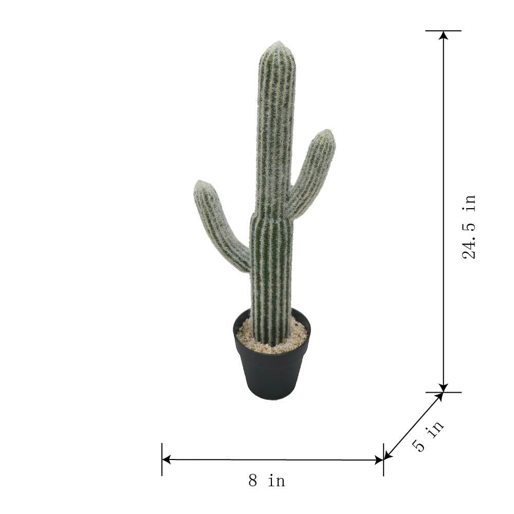 8x5x24.5'H Artificial Saguaro Cactus in Black Pot Media 8
