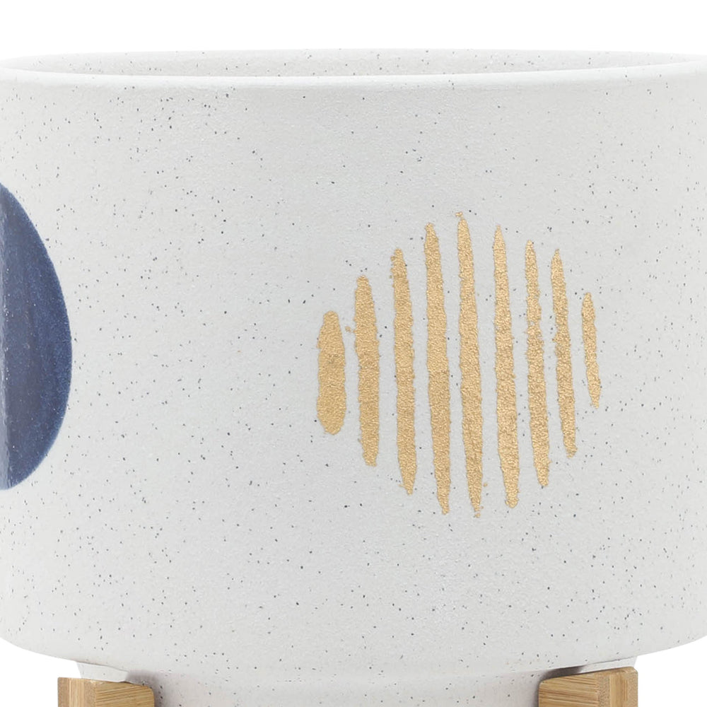 S/2 5/8' FUNKY PLANTER W/ STAND, WHITE Media 7