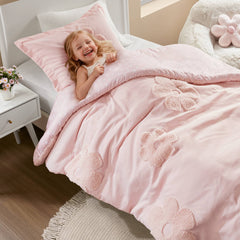 Floral Reversible Tufted Chenille Duvet Cover Set perspective