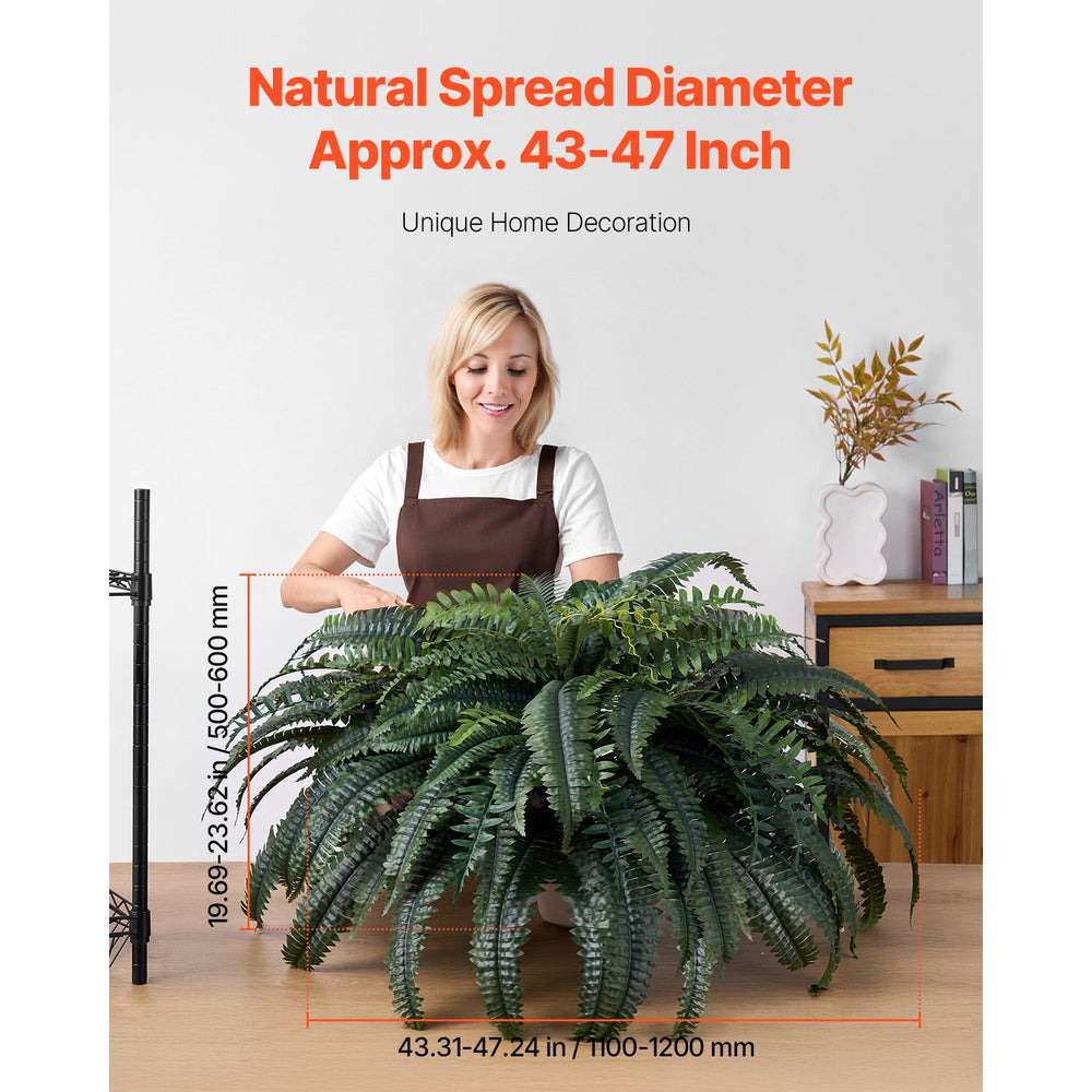 Artificial Ferns 1Pcs, 47 Inch Artificial Boston Ferns Plants, Faux Fern with 88 Branches, Artificial Plants Large for Outdoors/Indoor Home, Office,Garden (Flowerpot Unincluded) Media 7