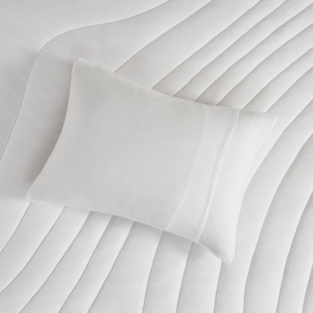 2 PCS Twin/Twin XL Poly Jersey Puffy Comforter Set White Media 18