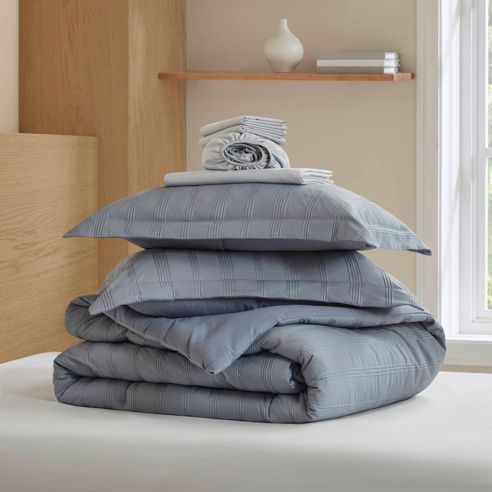 7-Piece Cal King Woven Striped Comforter Set Media 13