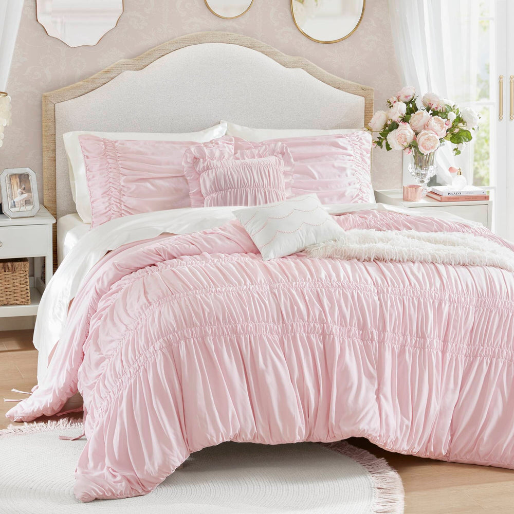 5 Pieces Full/Queen Comforter Set,Pink Media 17