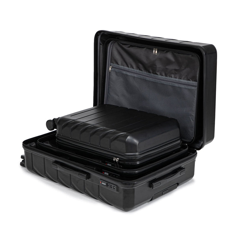 ABS Luggage Set 20 24 28 Inch Spinner Wheels Black Durable 3-Piece & Combination Lock