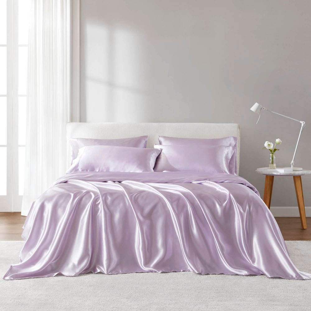 6 PCS Queen Luxury Sheet Set Lilac Media 1