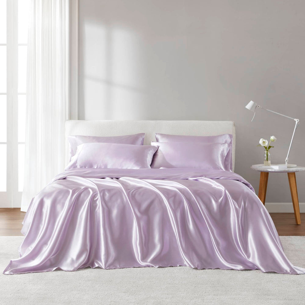 6 PCS Queen Luxury Sheet Set Lilac Media 1