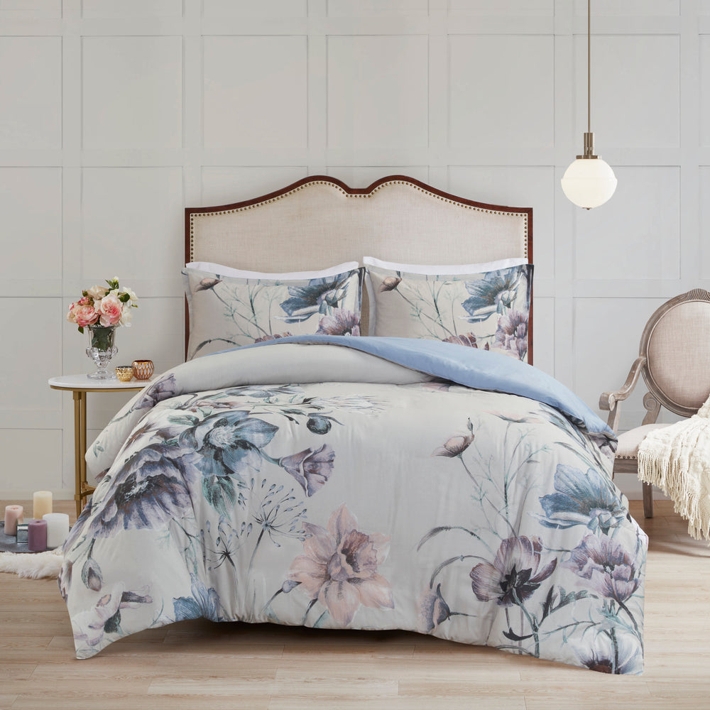 King/Cal King 3 Piece Cotton Printed Duvet Cover Set Media 1