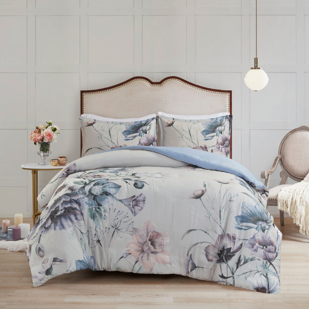 Full/Queen 3 Piece Cotton Printed Duvet Cover Set Media 1