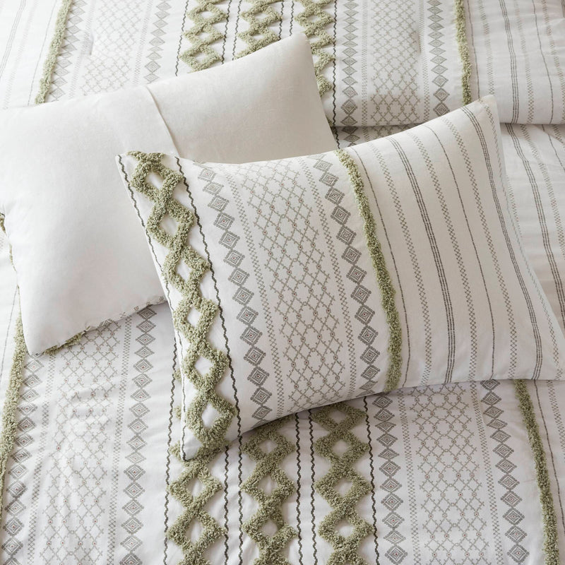 3 PCS Cotton Printed Comforter Set with Chenille