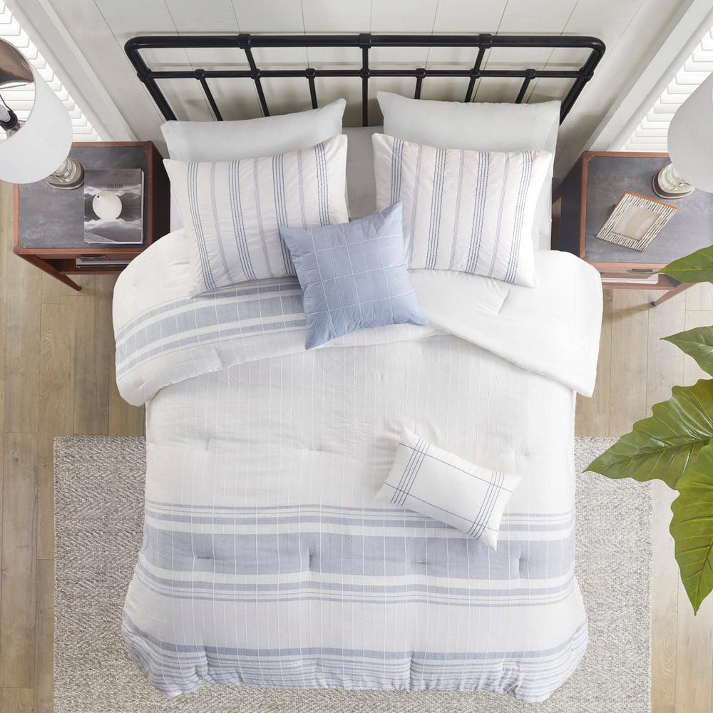 6 Piece Cotton Jacquard Oversized Comforter Set-King Media 8