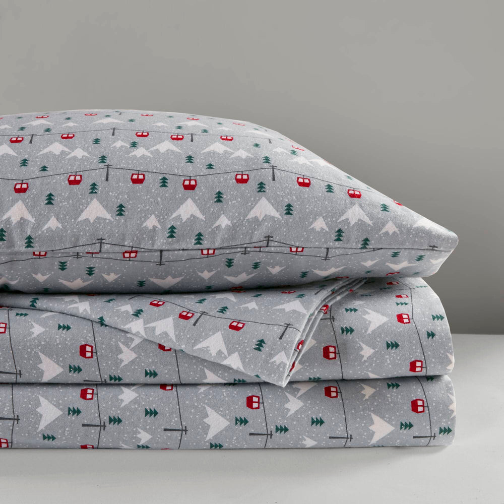3 PCS Twin Sheet Set Grey Ski Jump Media 19