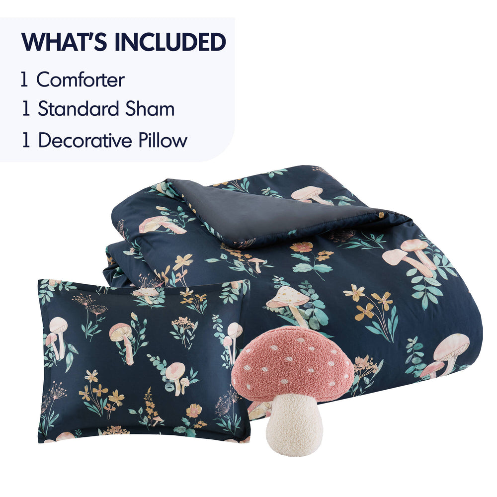 3- Piece Twin/Twin XL Mushroom Garden Comforter Set Media 5