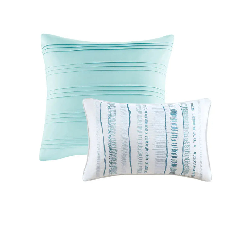 8 Piece Printed Seersucker Comforter and Quilt Set Collection