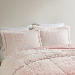 Ombre Shaggy Long Fur Comforter Mini Set perspective