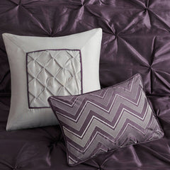 7-Piece 100% Polyester Pieced Pleated Tufted Comforter Set perspective