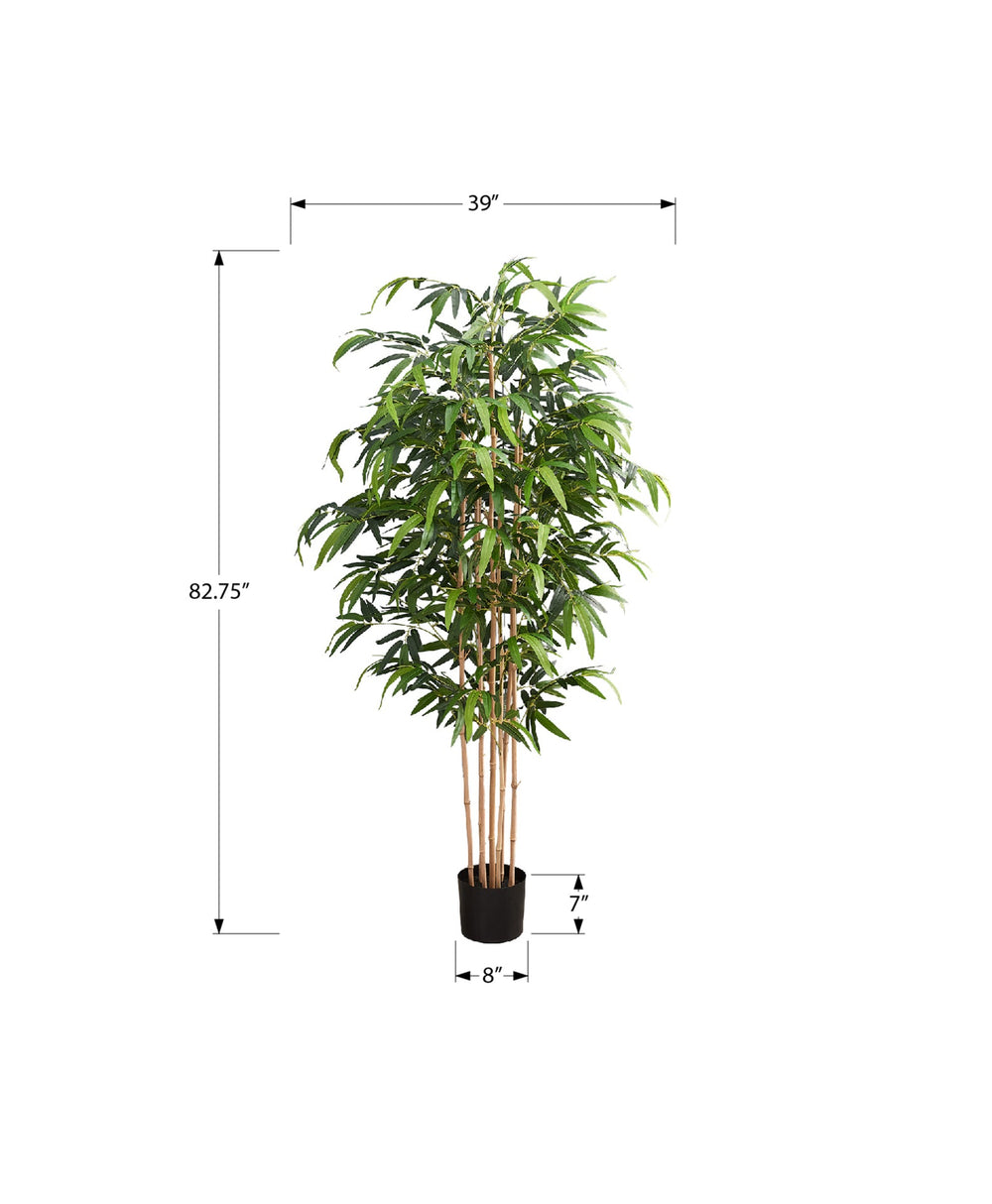 Artificial Plant, 83' Tall, Bamboo Tree, Floor, Indoor, Potted, Real Touch, Green Leaves, Black Pot Media 3