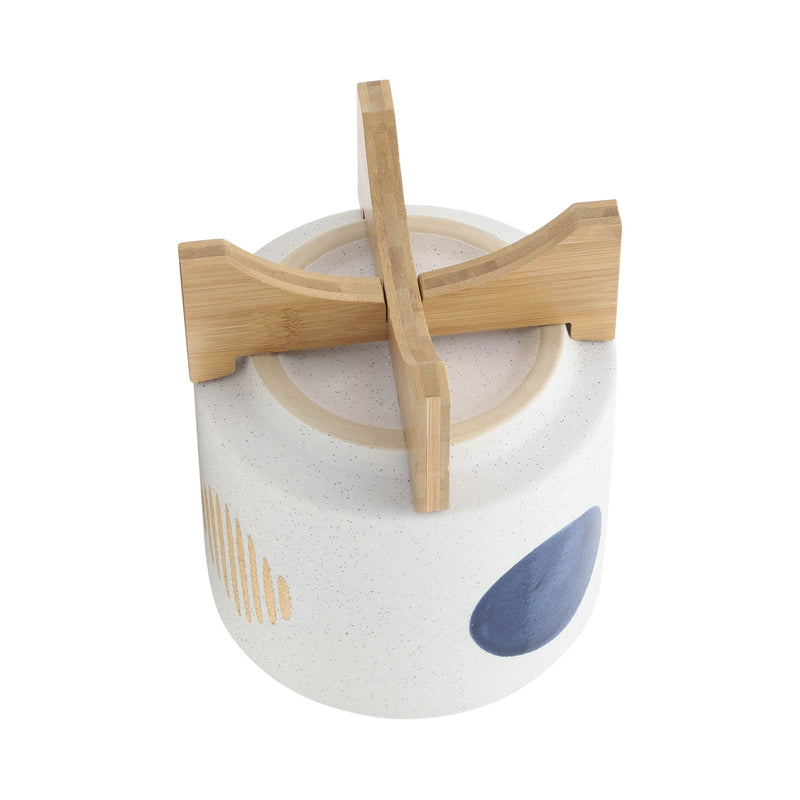 S/2 5/8' FUNKY PLANTER W/ STAND, WHITE